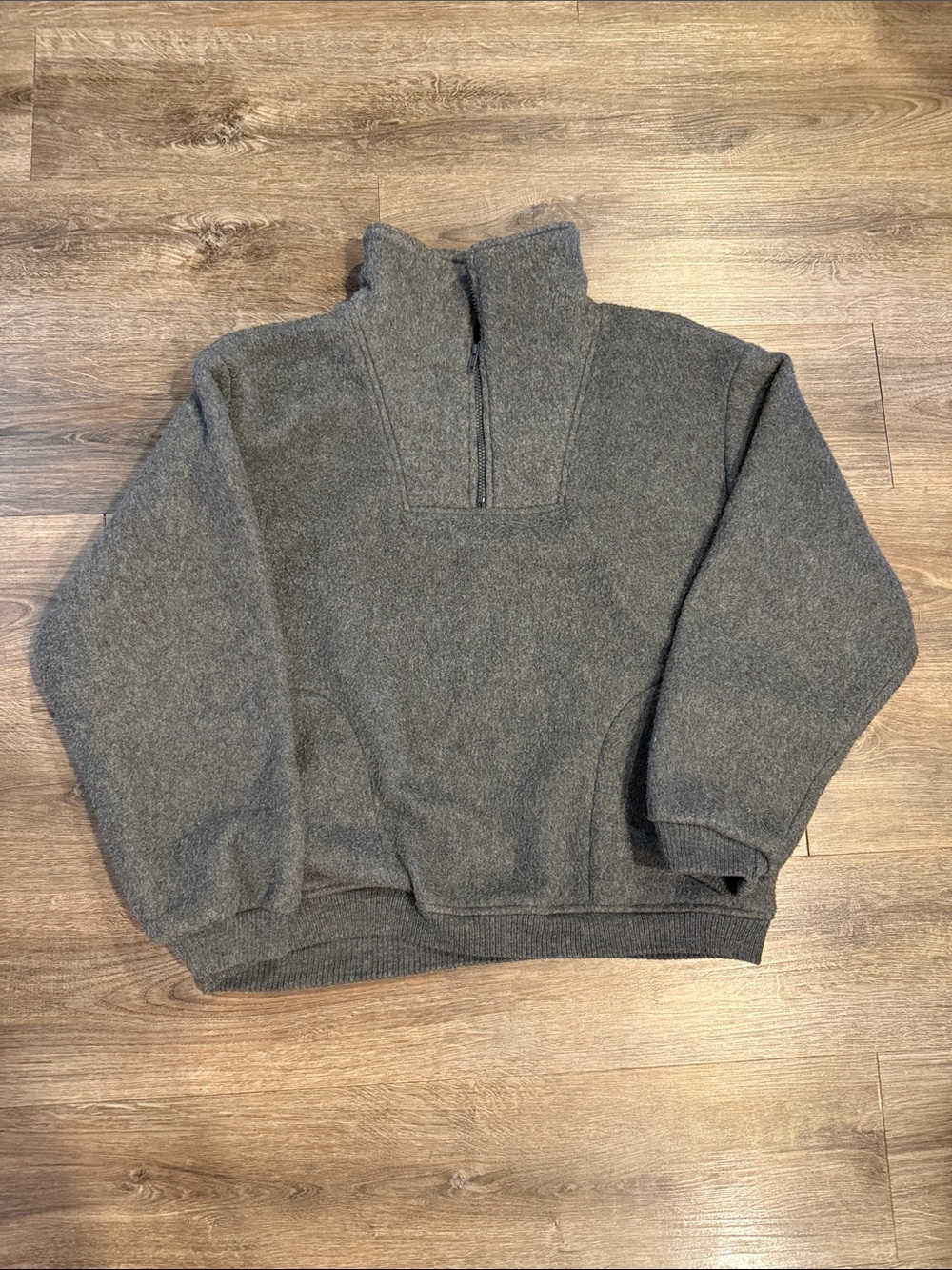 Vintage Malden Polar Fleece Double Faced Gray Fleece Pullover Size M Made in USA